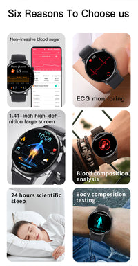 Montre connectée ECG glycémie sans prélèvement analyse sanguine