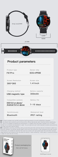 Montre connectée ECG glycémie sans prélèvement analyse sanguine